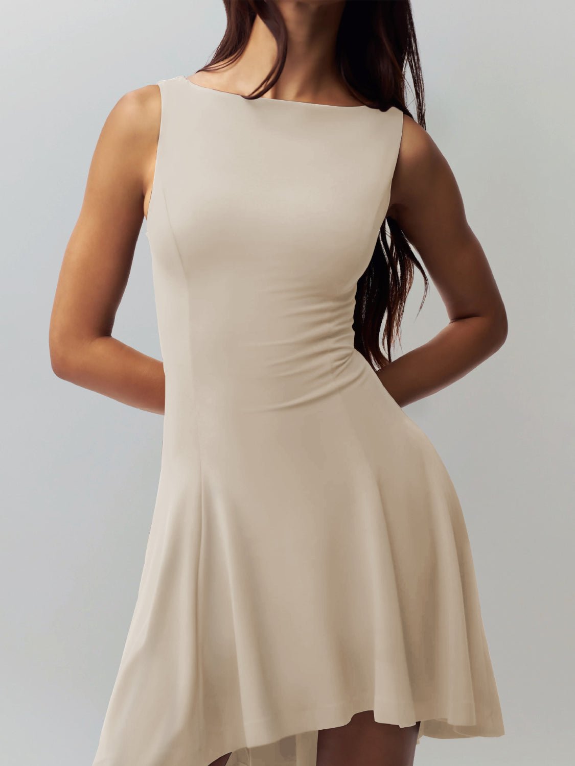 High - Low Round Neck Sleeveless Dress - Flip Flop Dynasty