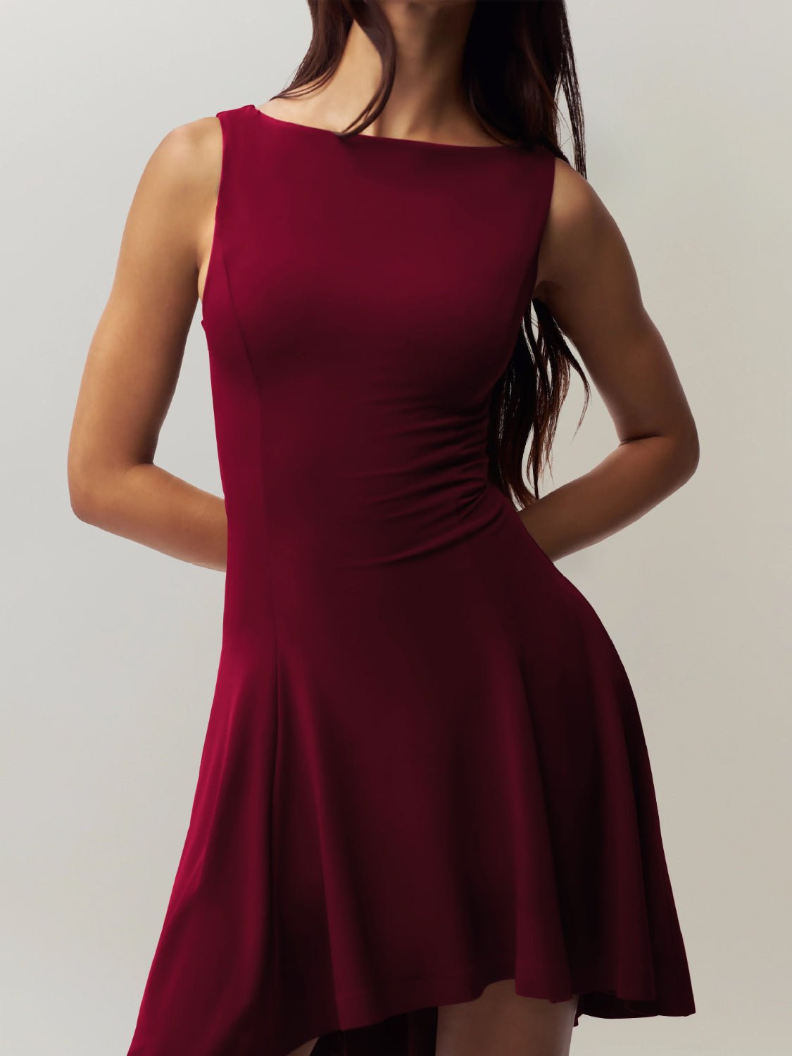 High - Low Round Neck Sleeveless Dress - Flip Flop Dynasty