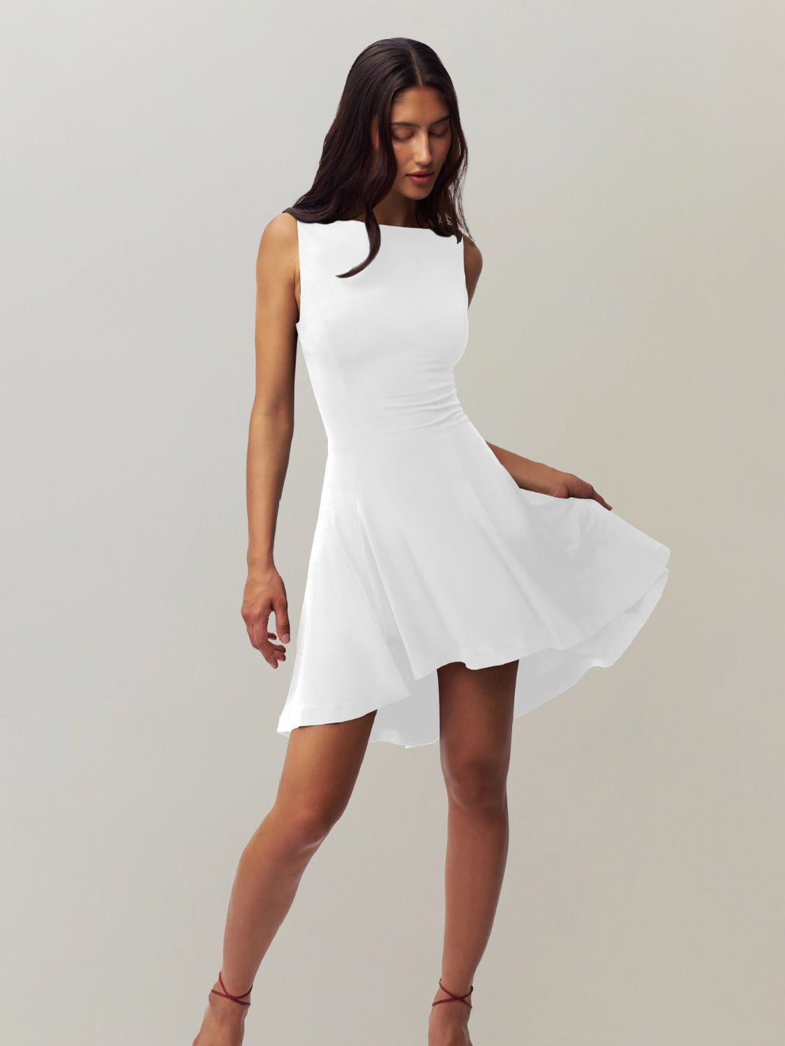 High - Low Round Neck Sleeveless Dress - Flip Flop Dynasty
