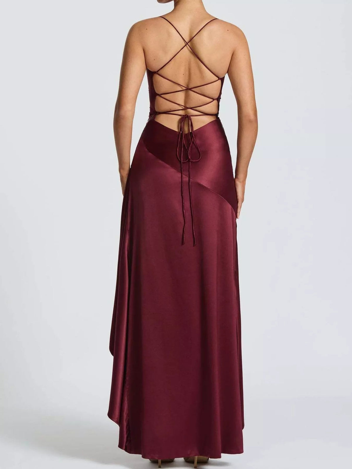 High-Low Ruffle Hem Evening Dress - Flip Flop Dynasty