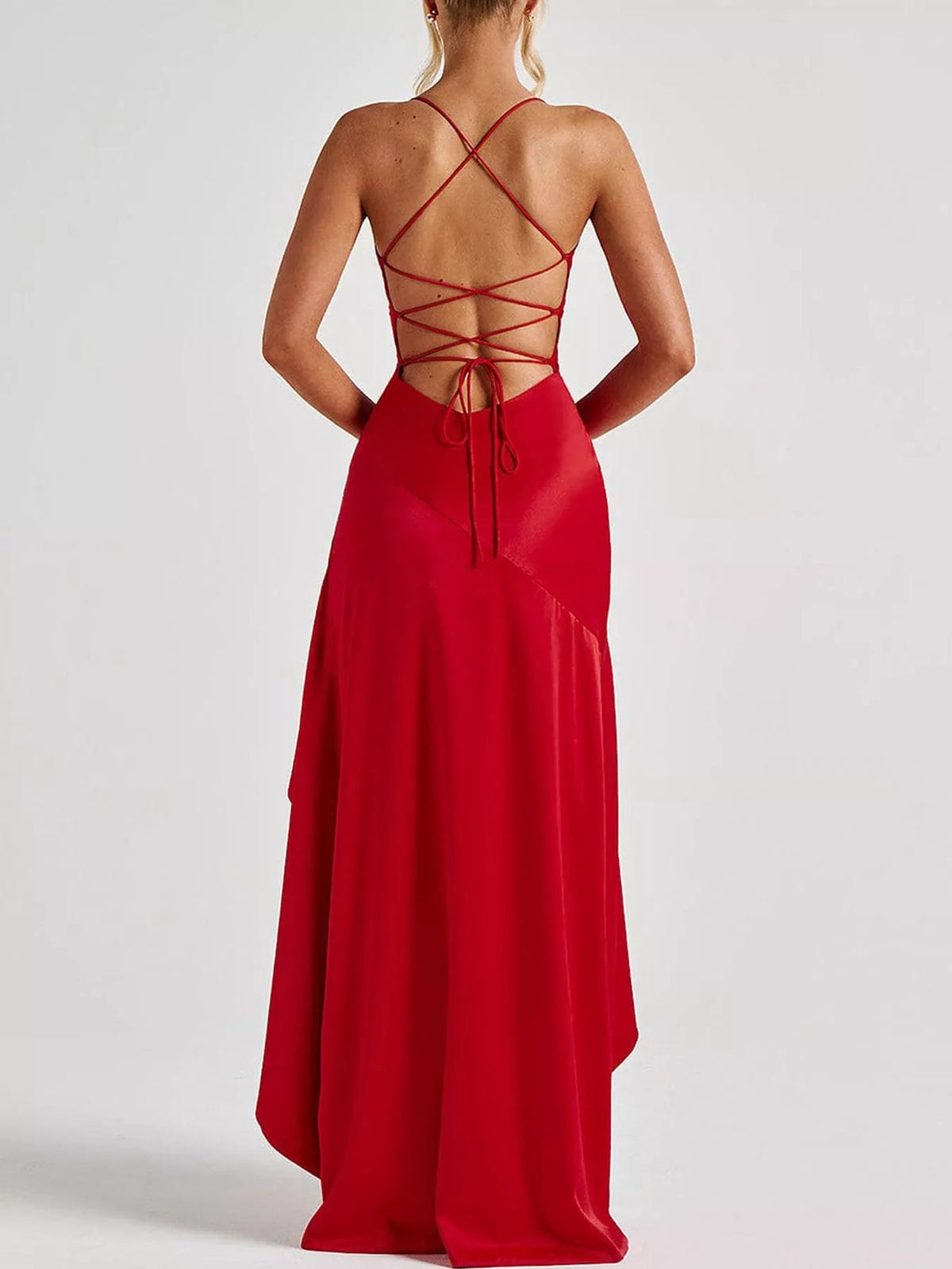 High-Low Ruffle Hem Evening Dress - Flip Flop Dynasty