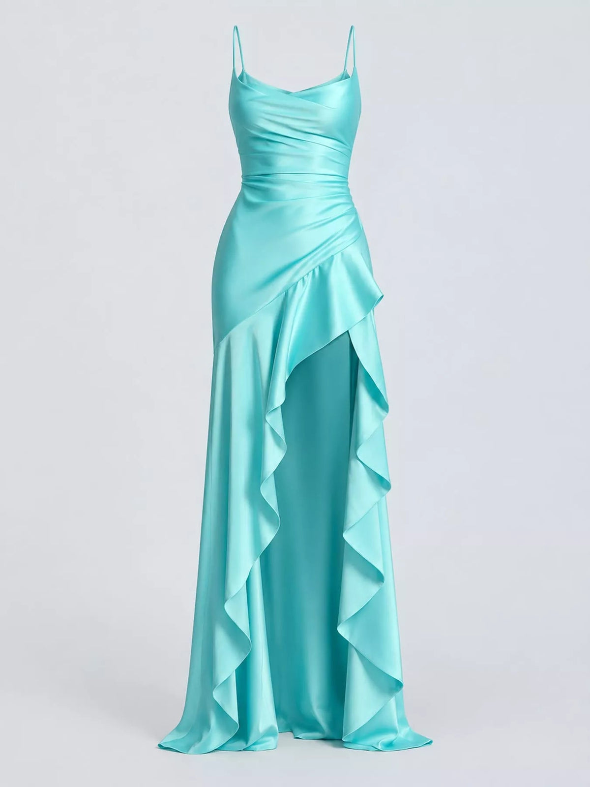 High-Low Ruffle Hem Evening Dress - Flip Flop Dynasty