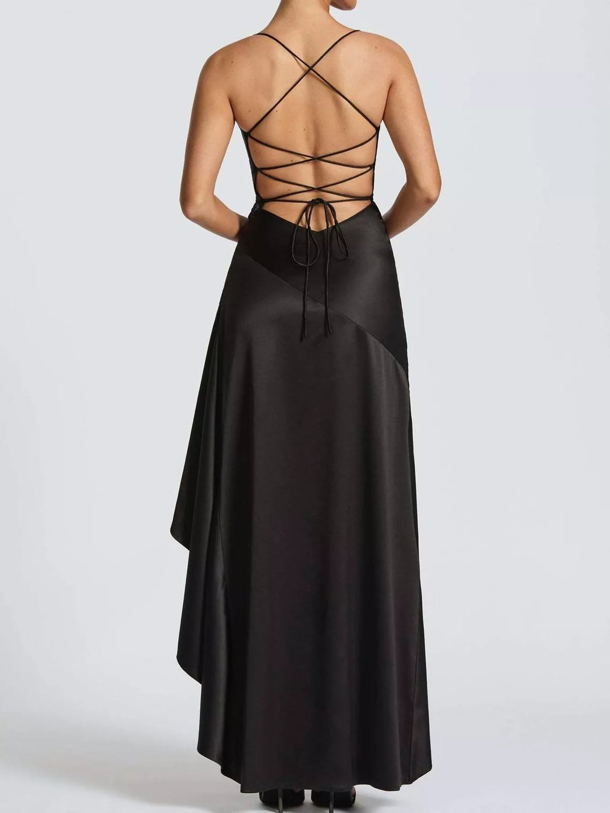 High-Low Ruffle Hem Evening Dress - Flip Flop Dynasty