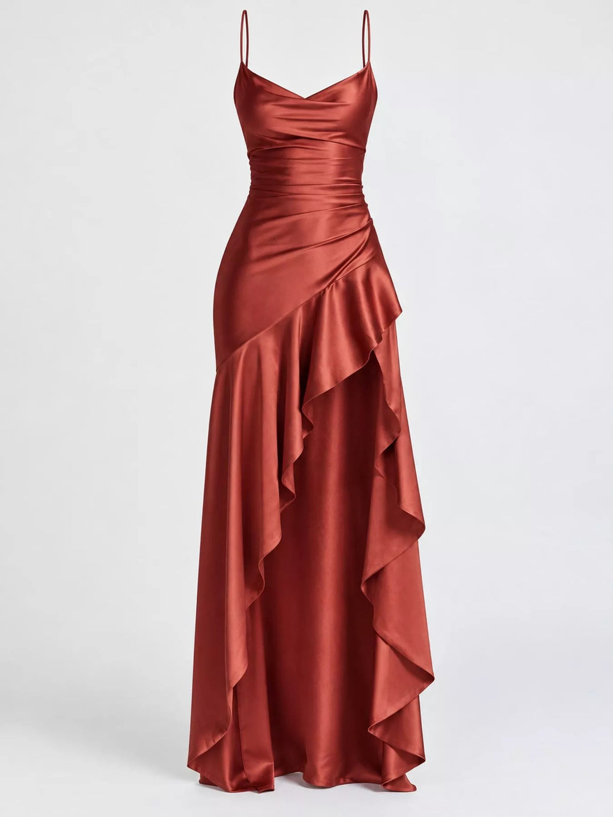 High-Low Ruffle Hem Evening Dress - Flip Flop Dynasty
