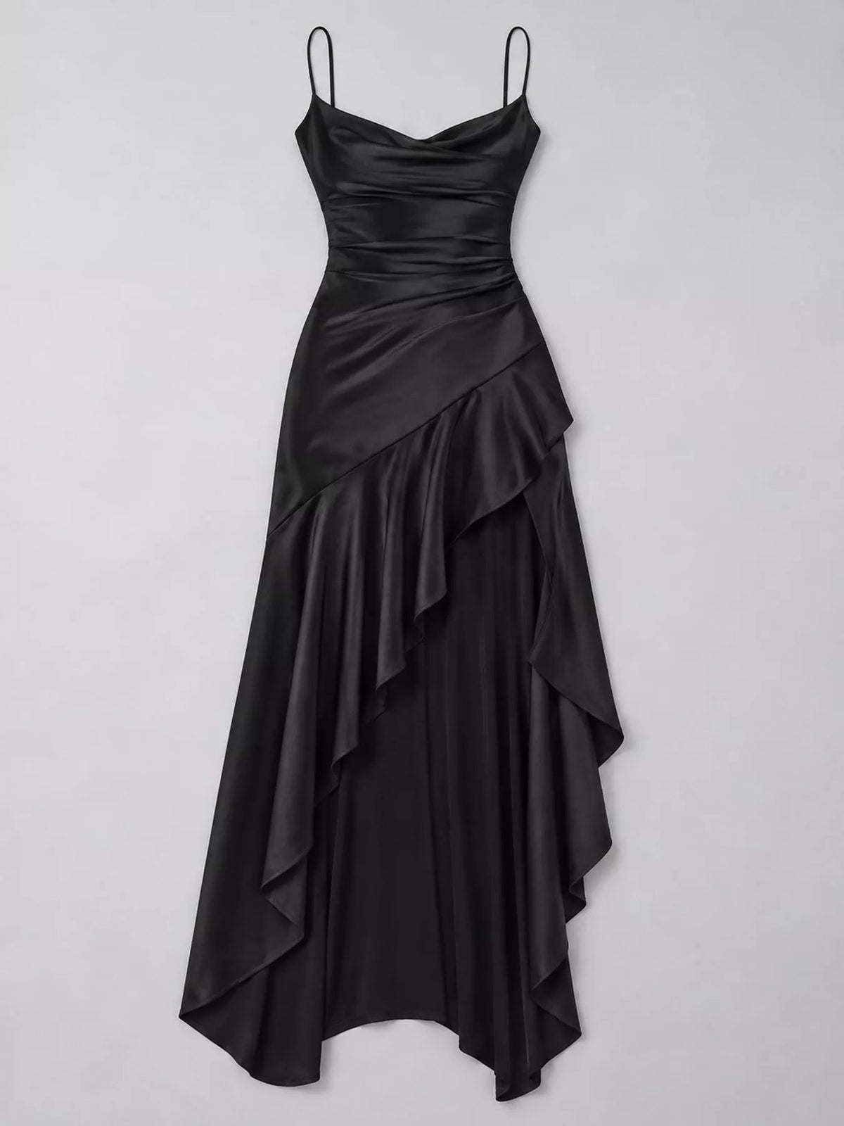 High-Low Ruffle Hem Evening Dress - Flip Flop Dynasty