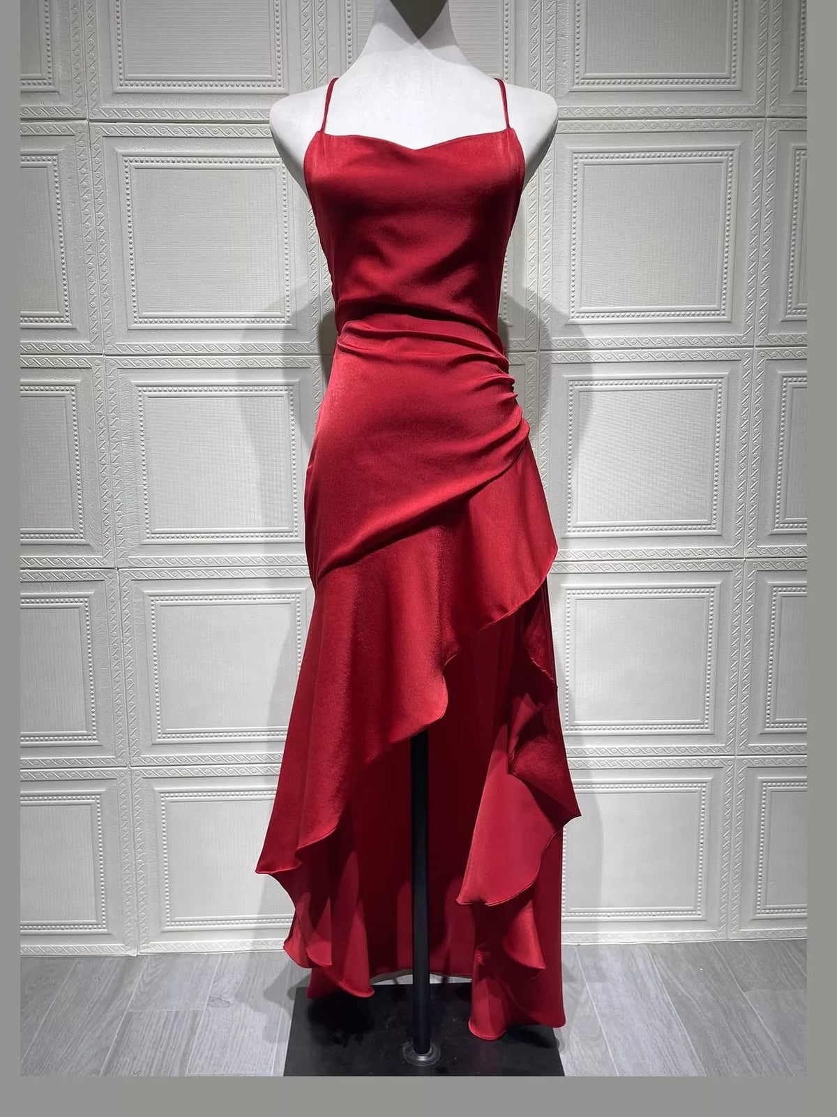 High-Low Ruffle Hem Evening Dress - Flip Flop Dynasty