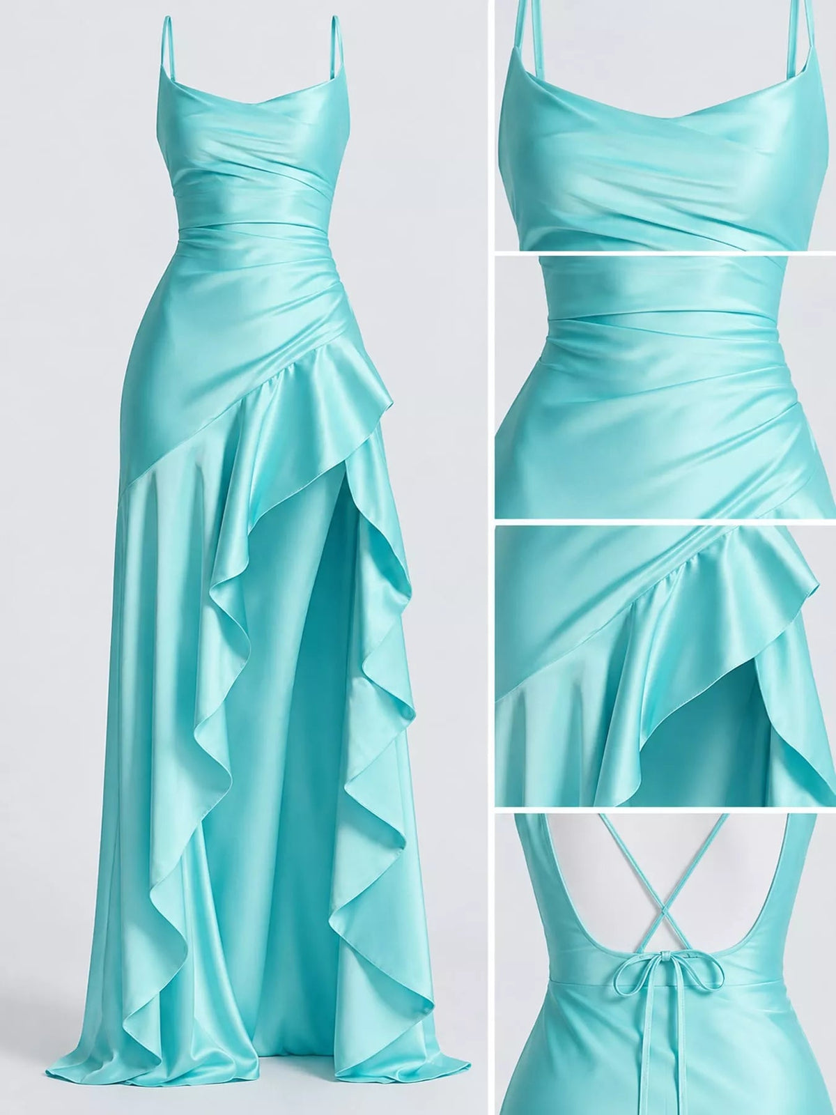 High-Low Ruffle Hem Evening Dress - Flip Flop Dynasty