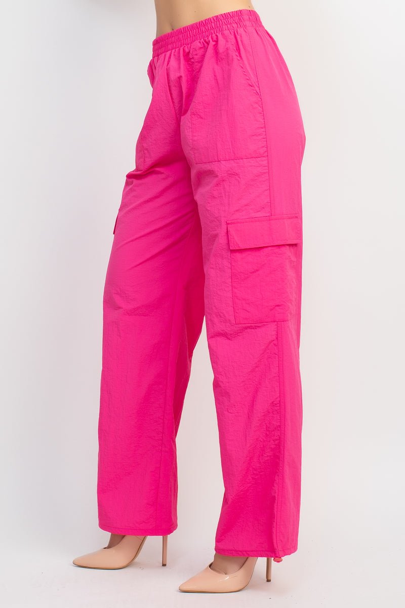 High - rise Cargo Parachute Pants - Flip Flop Dynasty