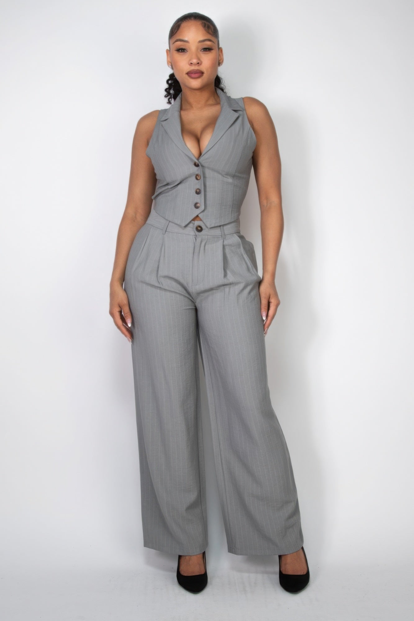 High - rise Stripe Wide Leg Pants - Flip Flop Dynasty