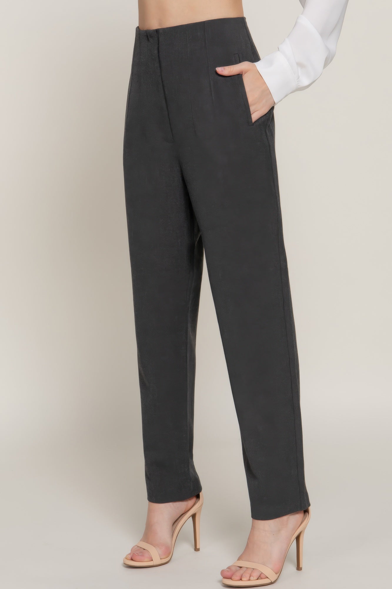 High Waist Pintuck Detail Long Pants - Flip Flop Dynasty