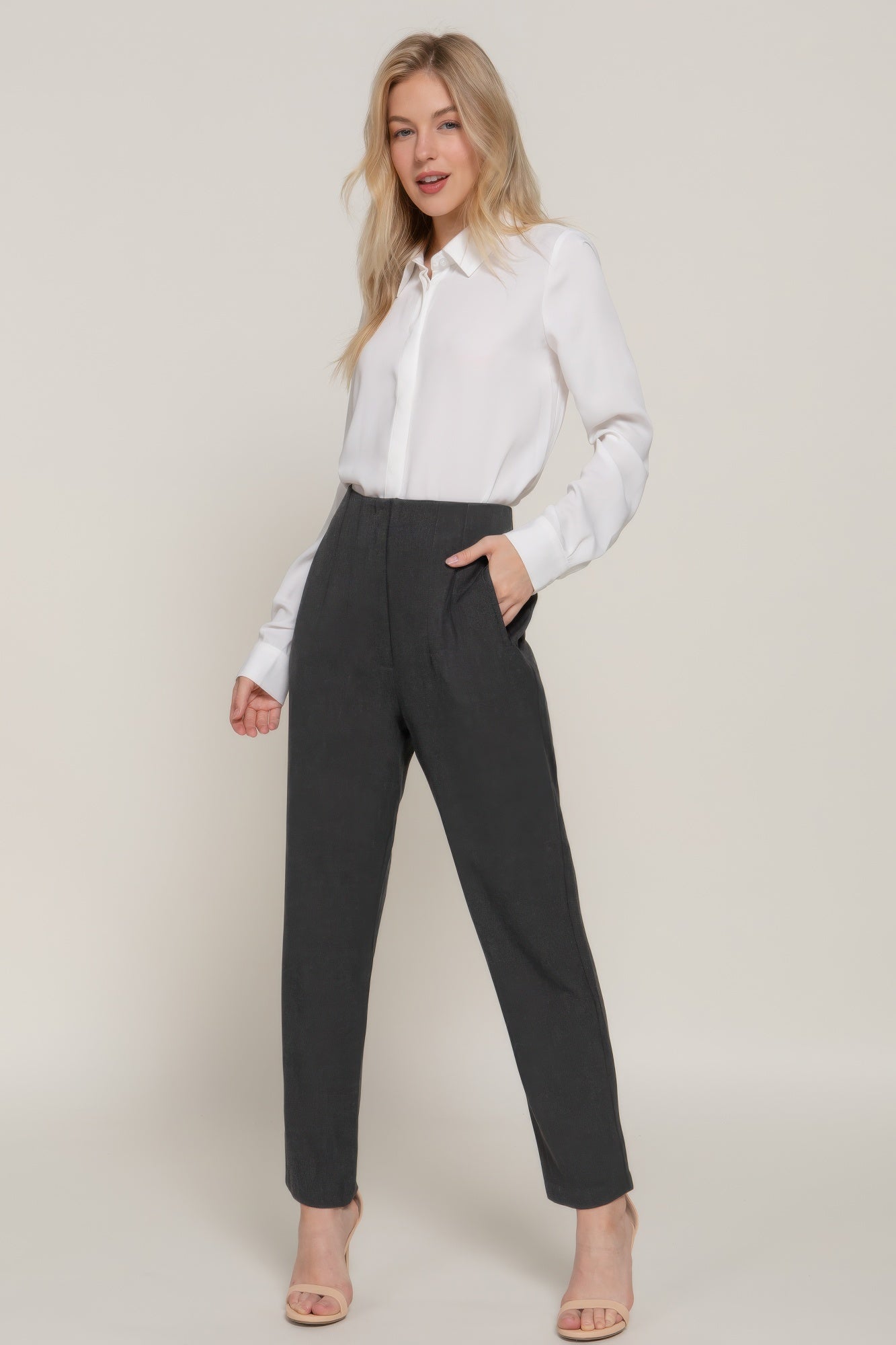 High Waist Pintuck Detail Long Pants - Flip Flop Dynasty