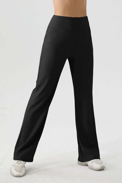 High Waist Straight Active Pants - Flip Flop Dynasty