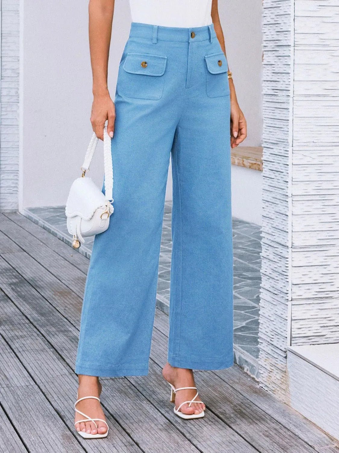 High Waist Wide Leg Pants - Flip Flop Dynasty