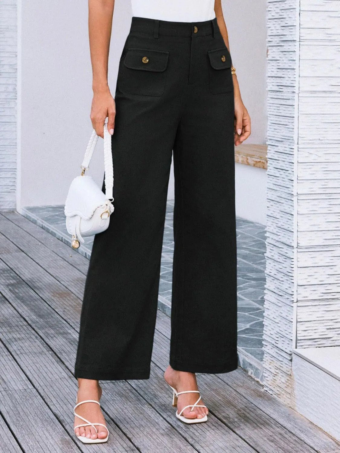 High Waist Wide Leg Pants - Flip Flop Dynasty