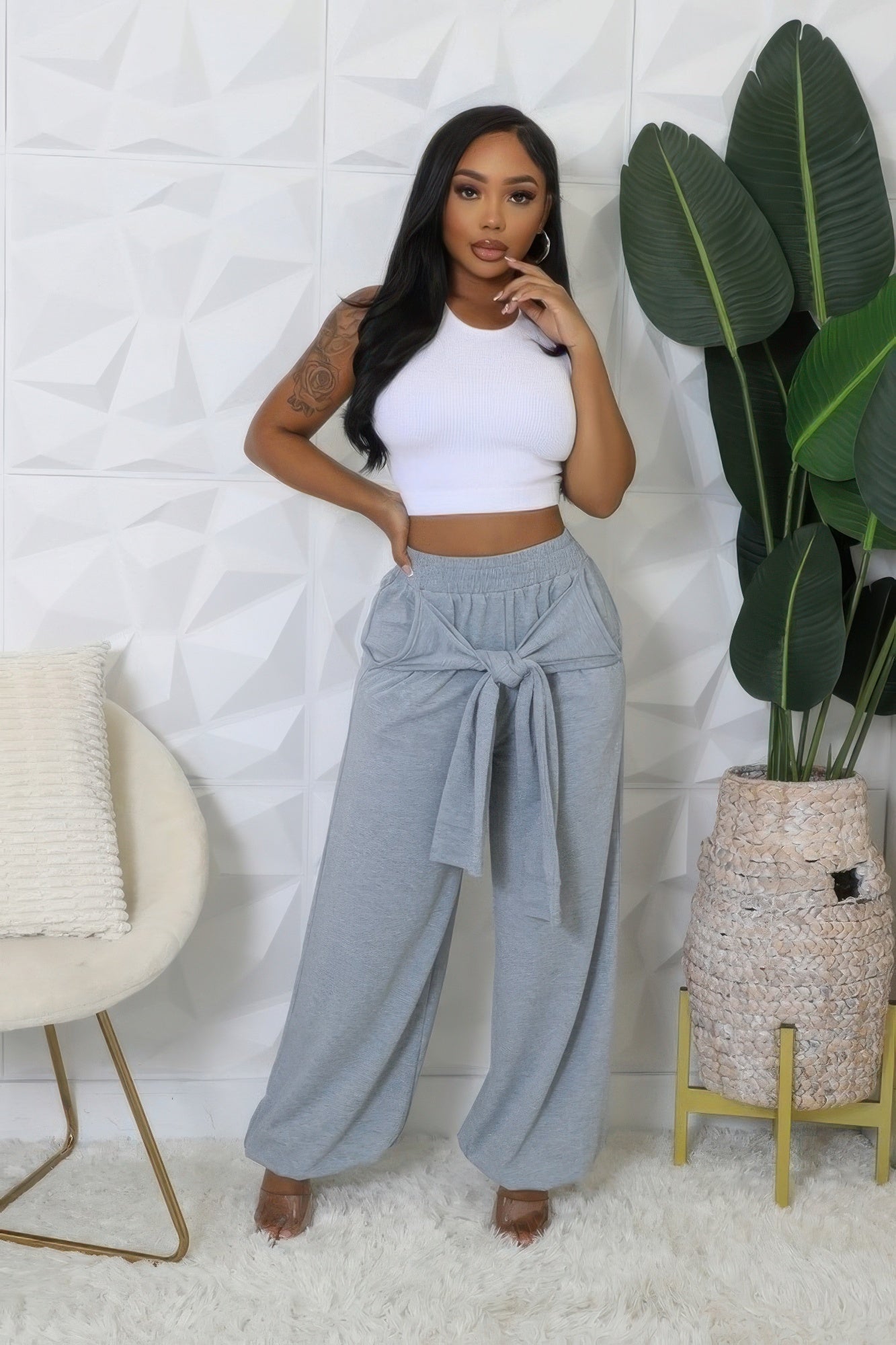 High - waisted Stretch Pants - Flip Flop Dynasty