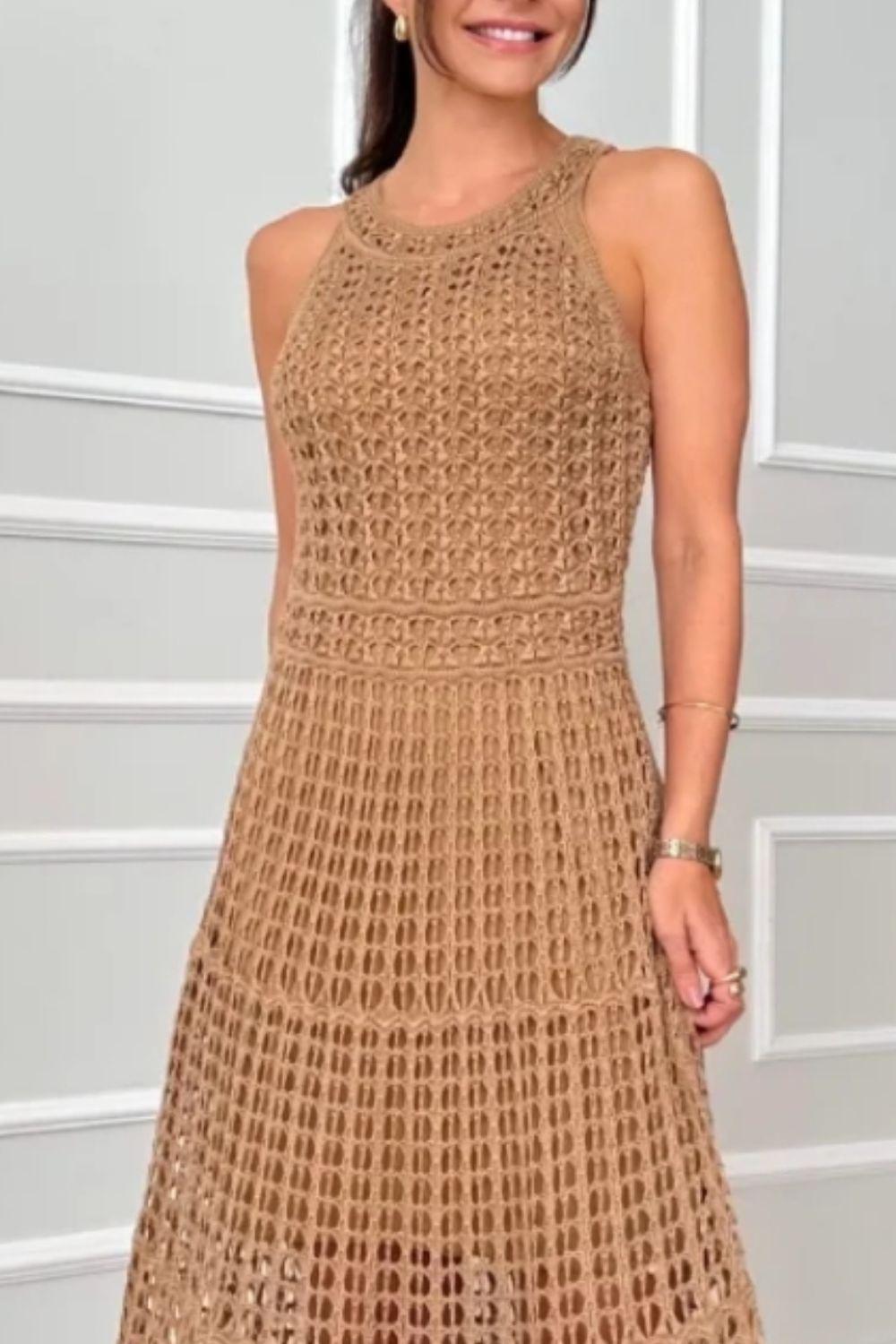 Hollowed - Out Sleeveless Maxi Dress - Flip Flop Dynasty