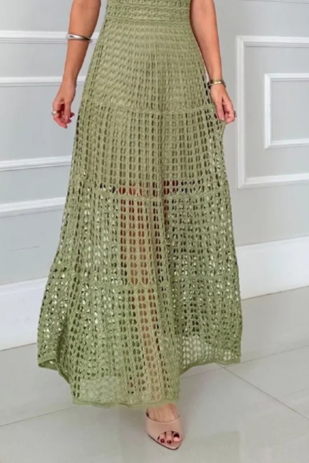 Hollowed - Out Sleeveless Maxi Dress - Flip Flop Dynasty