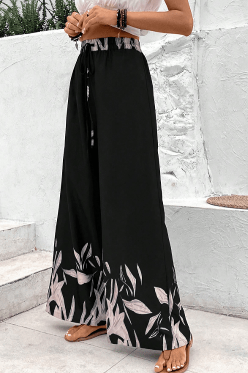 Honey Drawstring High Waist Relax Fit Long Pants - Flip Flop Dynasty