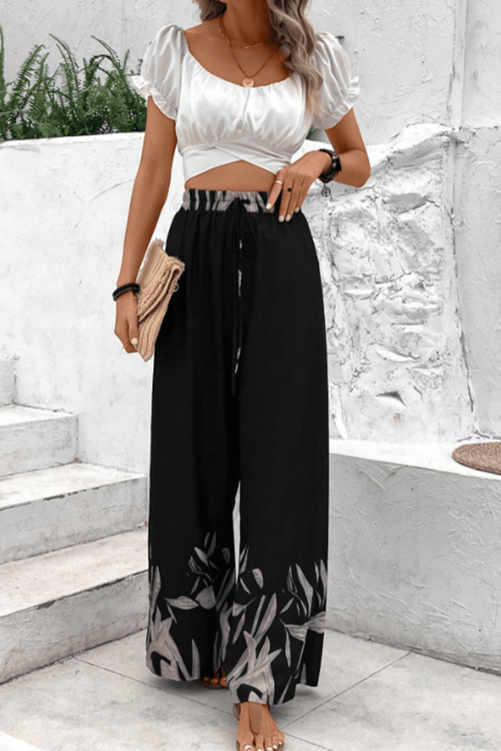 Honey Drawstring High Waist Relax Fit Long Pants - Flip Flop Dynasty