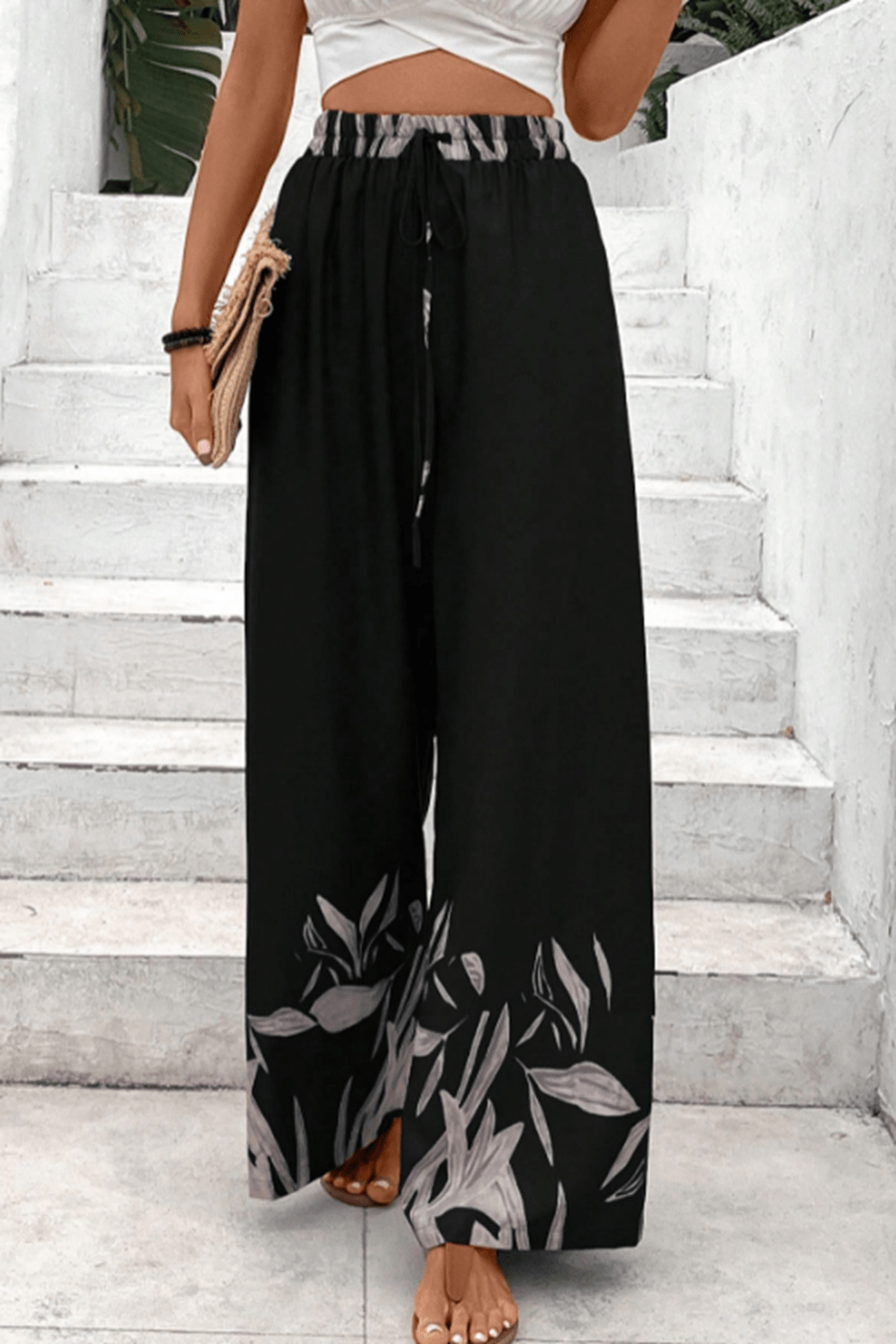 Honey Drawstring High Waist Relax Fit Long Pants - Flip Flop Dynasty