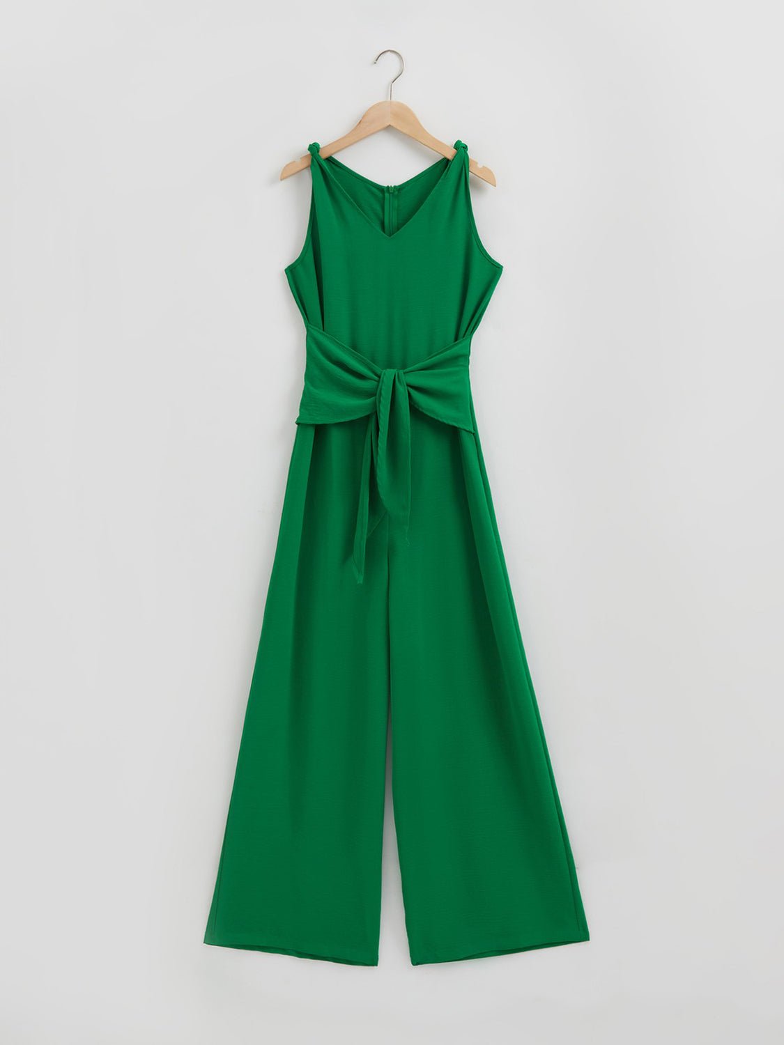Honey Knot Detail Tie Front Sleeveless Jumpsuit - Flip Flop Dynasty