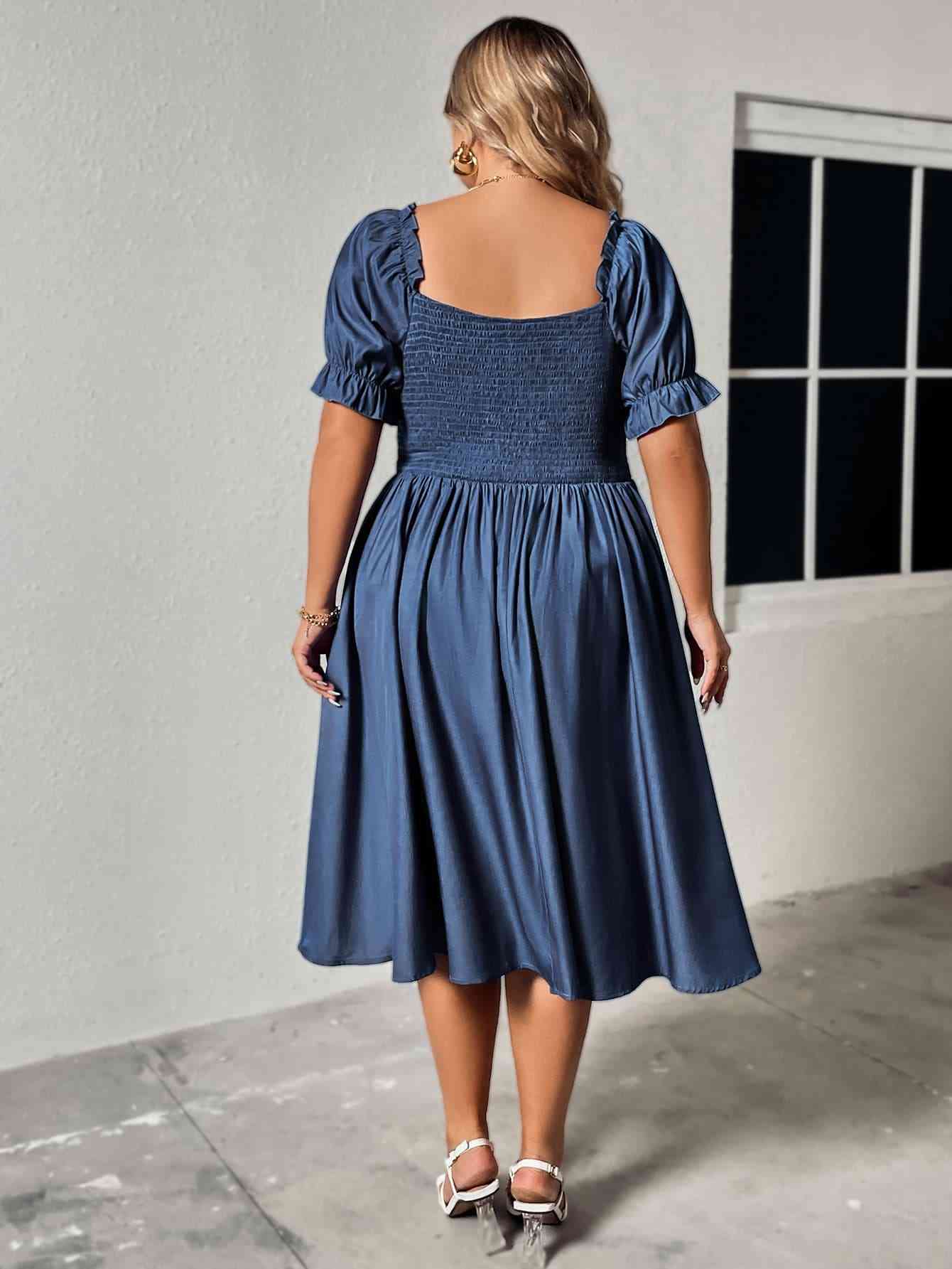 Honey Plus Size Ruched Sweetheart Neck Dress - Flip Flop Dynasty