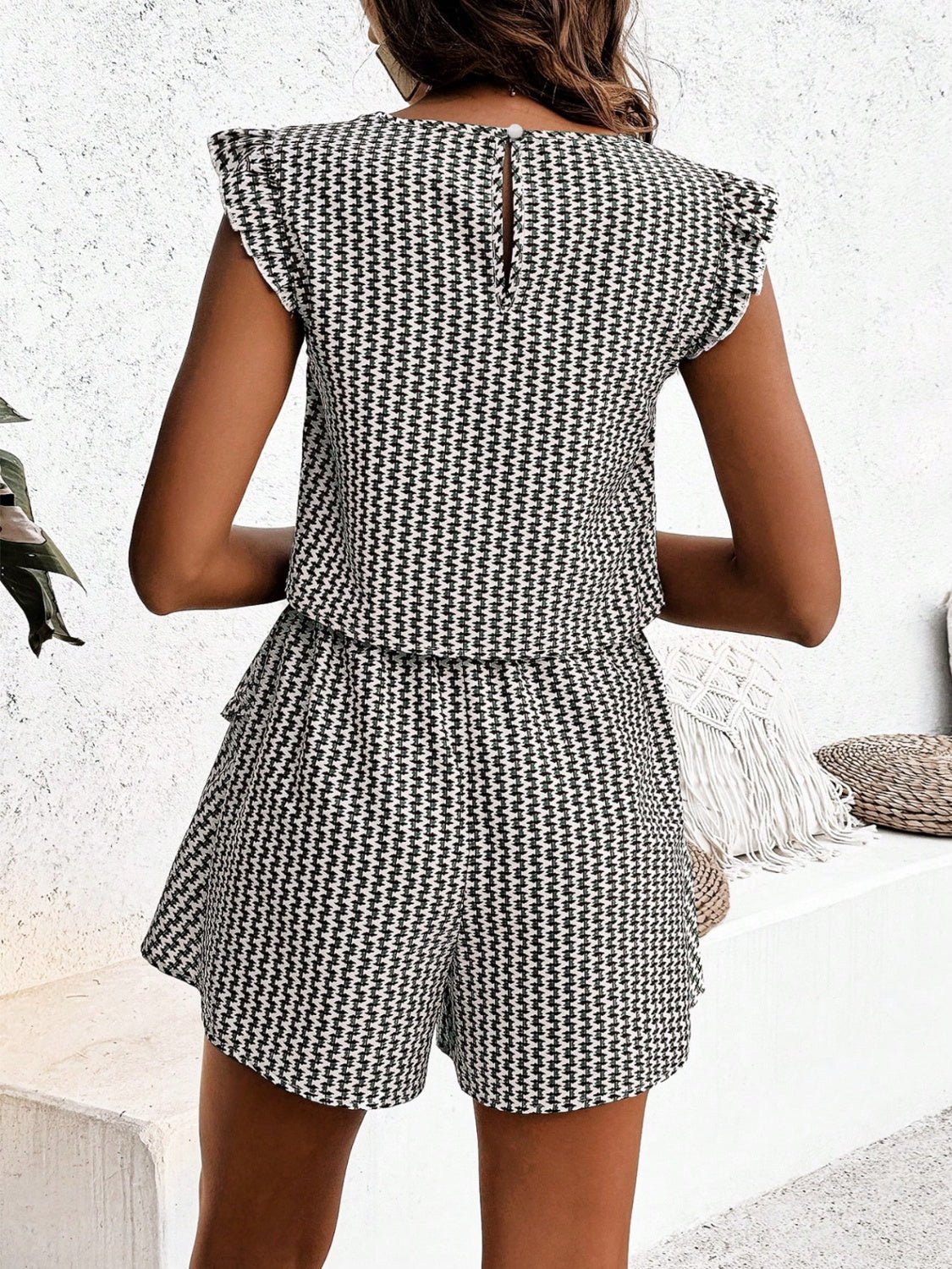 Honey Printed Round Neck Top and Layered Shorts Set - Flip Flop Dynasty