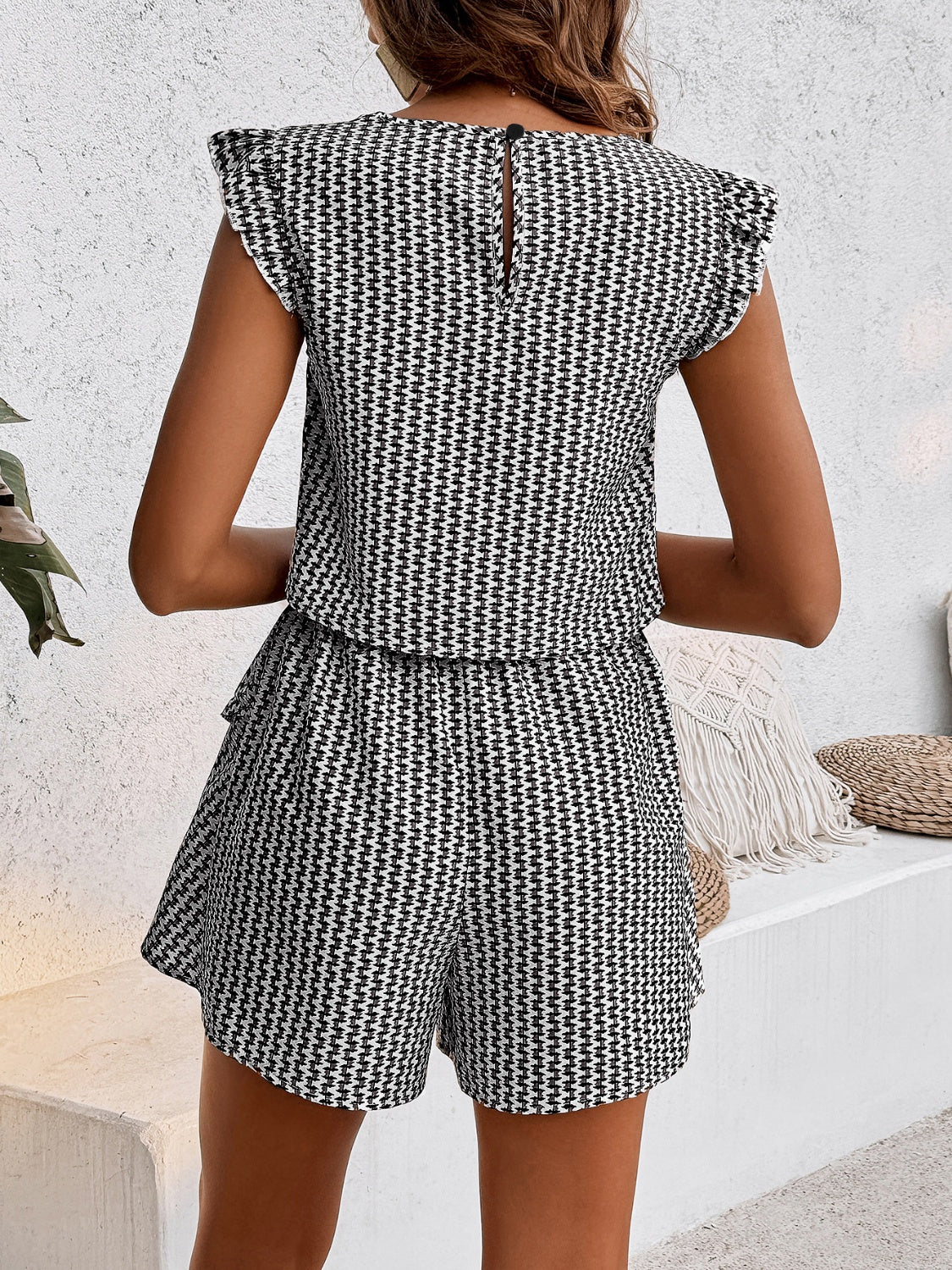 Honey Printed Round Neck Top and Layered Shorts Set - Flip Flop Dynasty