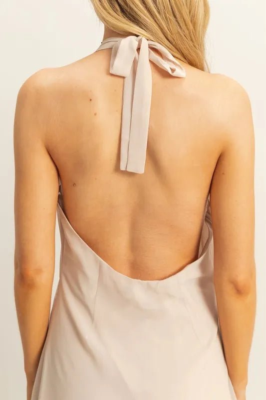 HYFVE Chiffon Halter Asymmetrical Hem Dress - Flip Flop Dynasty