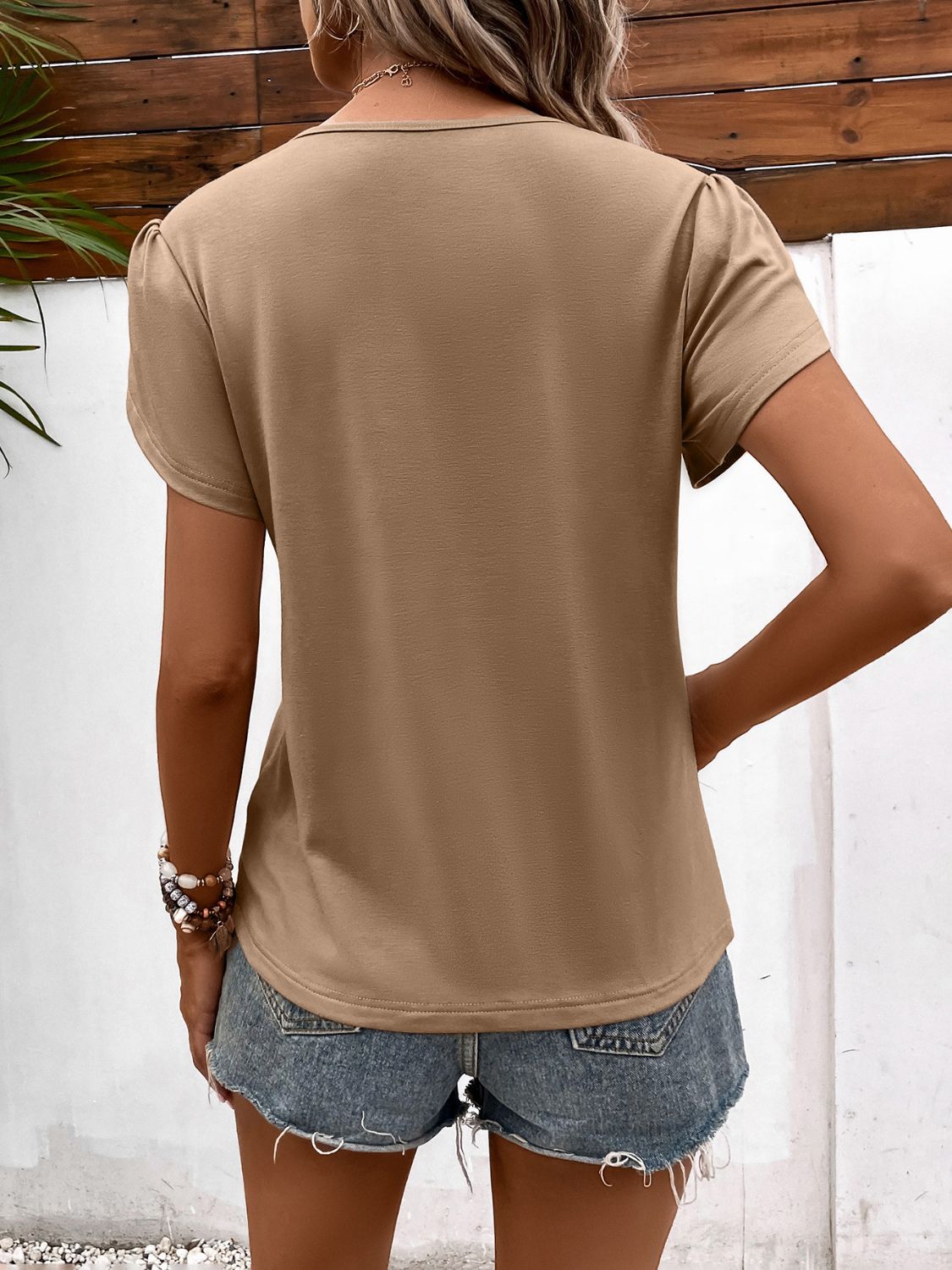 Ivy Lane Strappy V - Neck Petal Sleeve Top - Flip Flop Dynasty