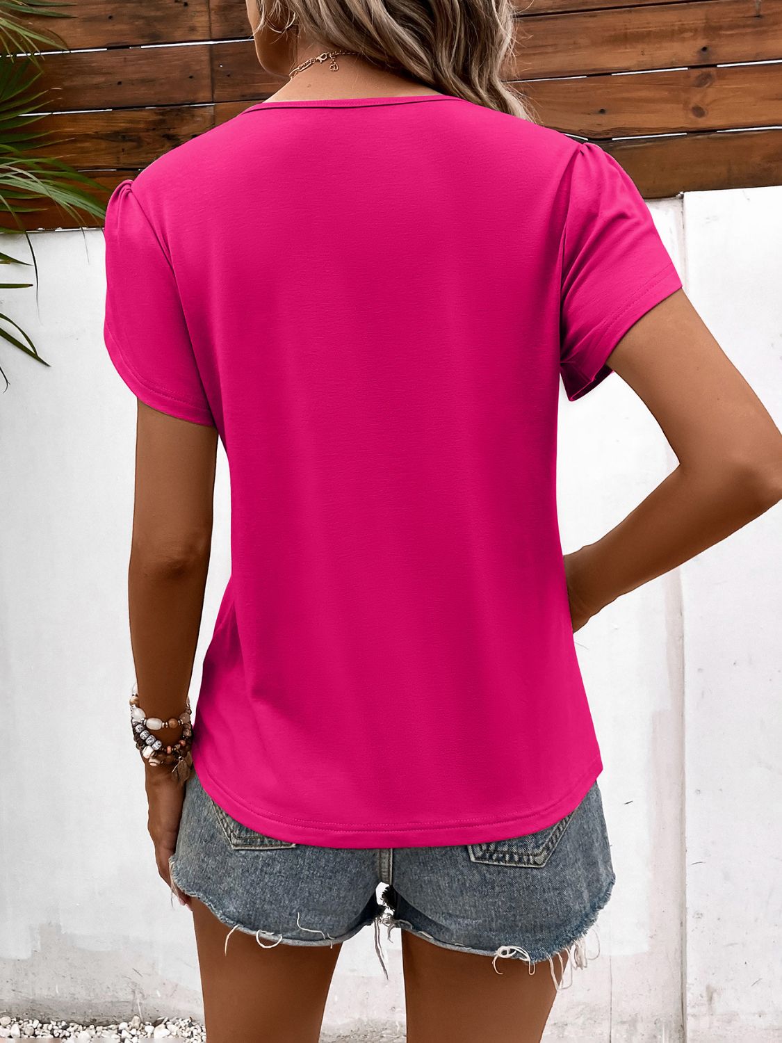 Ivy Lane Strappy V - Neck Petal Sleeve Top - Flip Flop Dynasty