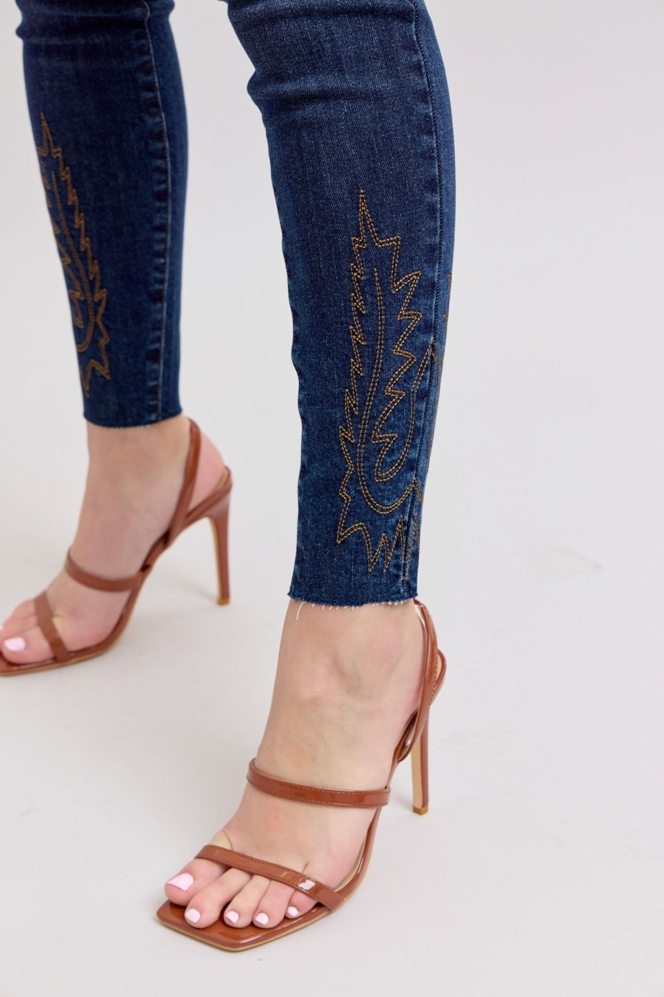 Judy Blue Full Size Embroidered High Rise Skinny Jeans Plus Size - Flip Flop Dynasty