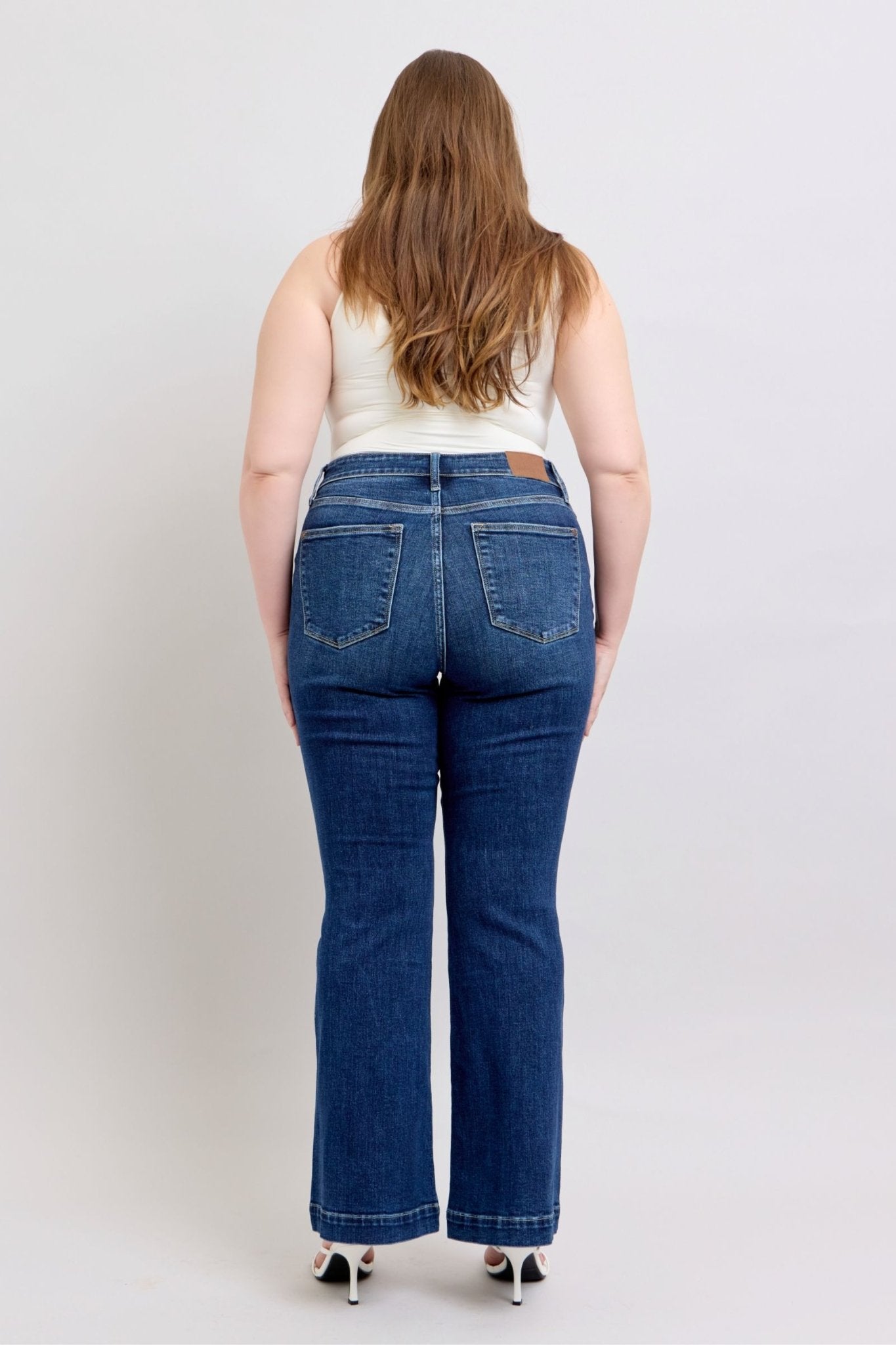 Judy Blue Full Size High Rise Flare Jeans with Pockets Plus Size - Flip Flop Dynasty