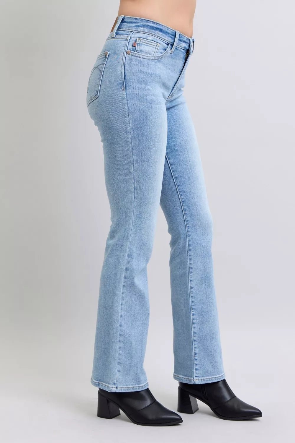 Judy Blue Mid Rise Thermal Bootcut Jeans - Flip Flop Dynasty