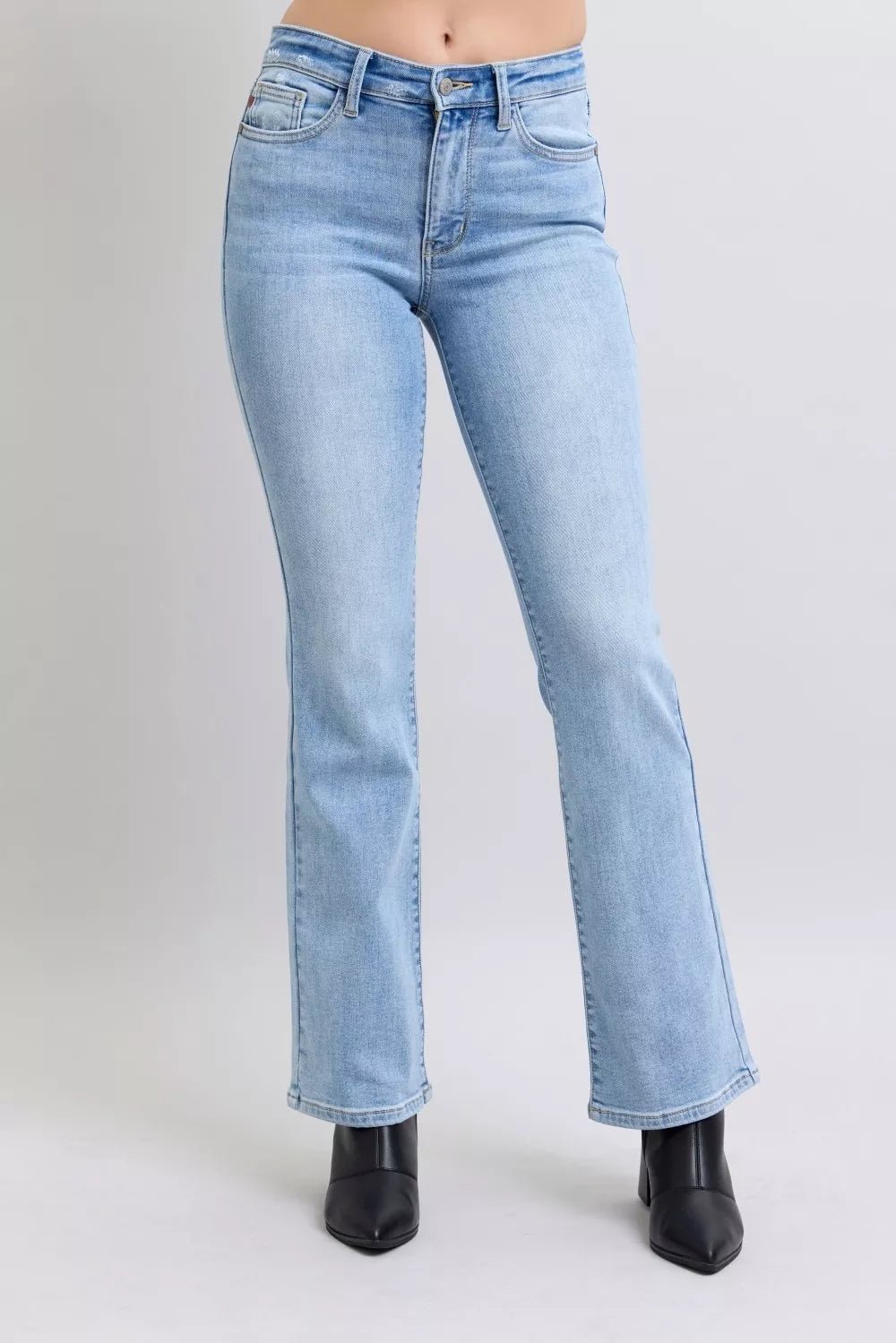 Judy Blue Mid Rise Thermal Bootcut Jeans - Flip Flop Dynasty