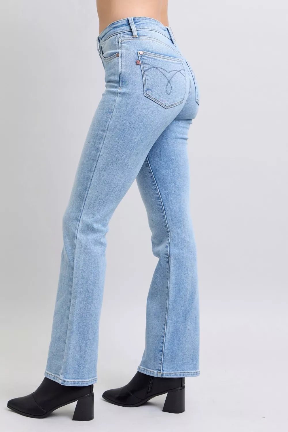 Judy Blue Mid Rise Thermal Bootcut Jeans - Flip Flop Dynasty