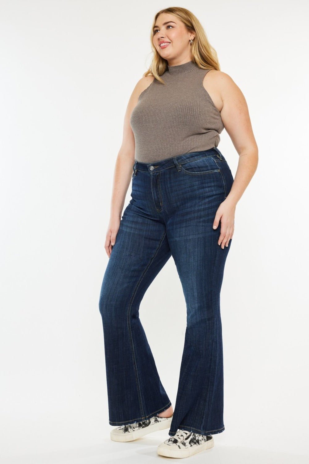 Kancan Full Size Mid Rise Flare Jeans - Flip Flop Dynasty