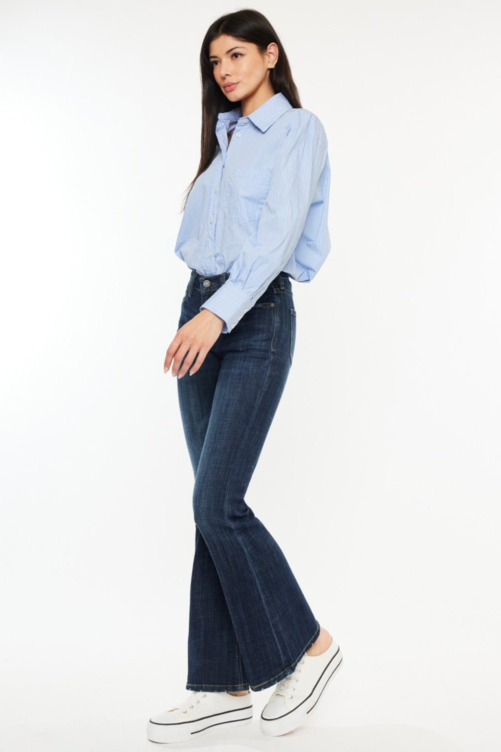 Kancan Full Size Mid Rise Flare Jeans - Flip Flop Dynasty