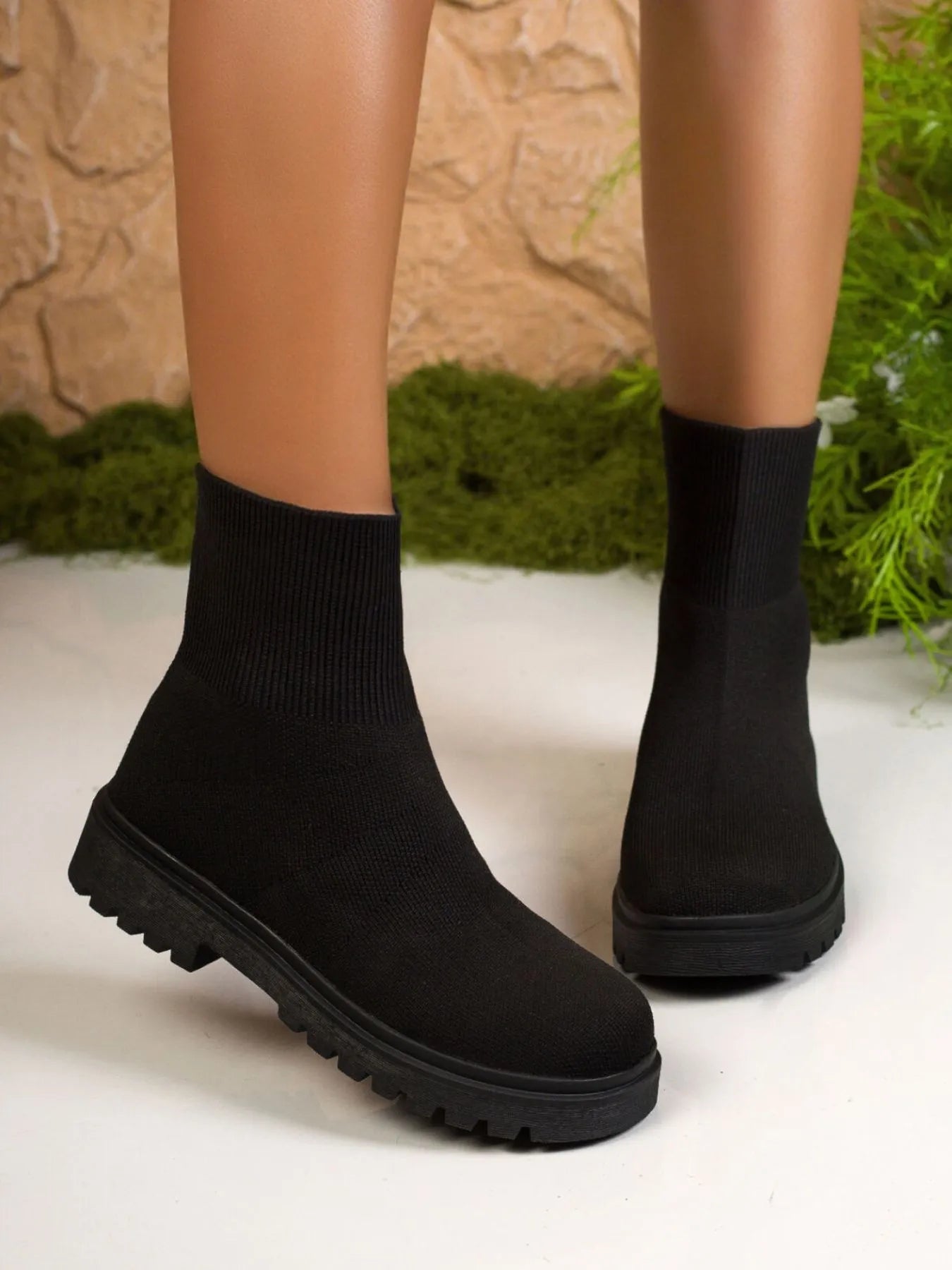 Knit Ankle Boots with Sock - Like Comfort - Flip Flop Dynasty