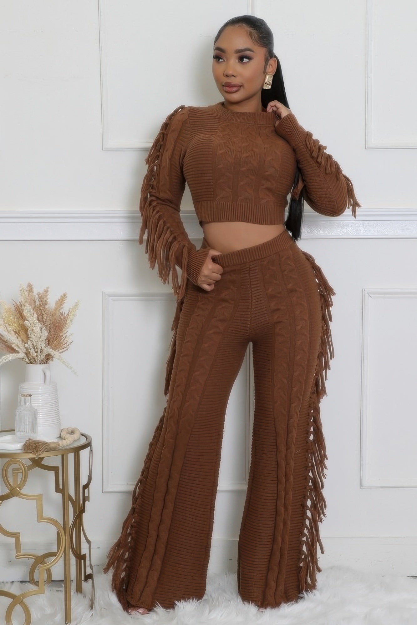 Knitted Stretch Pant Set - Flip Flop Dynasty