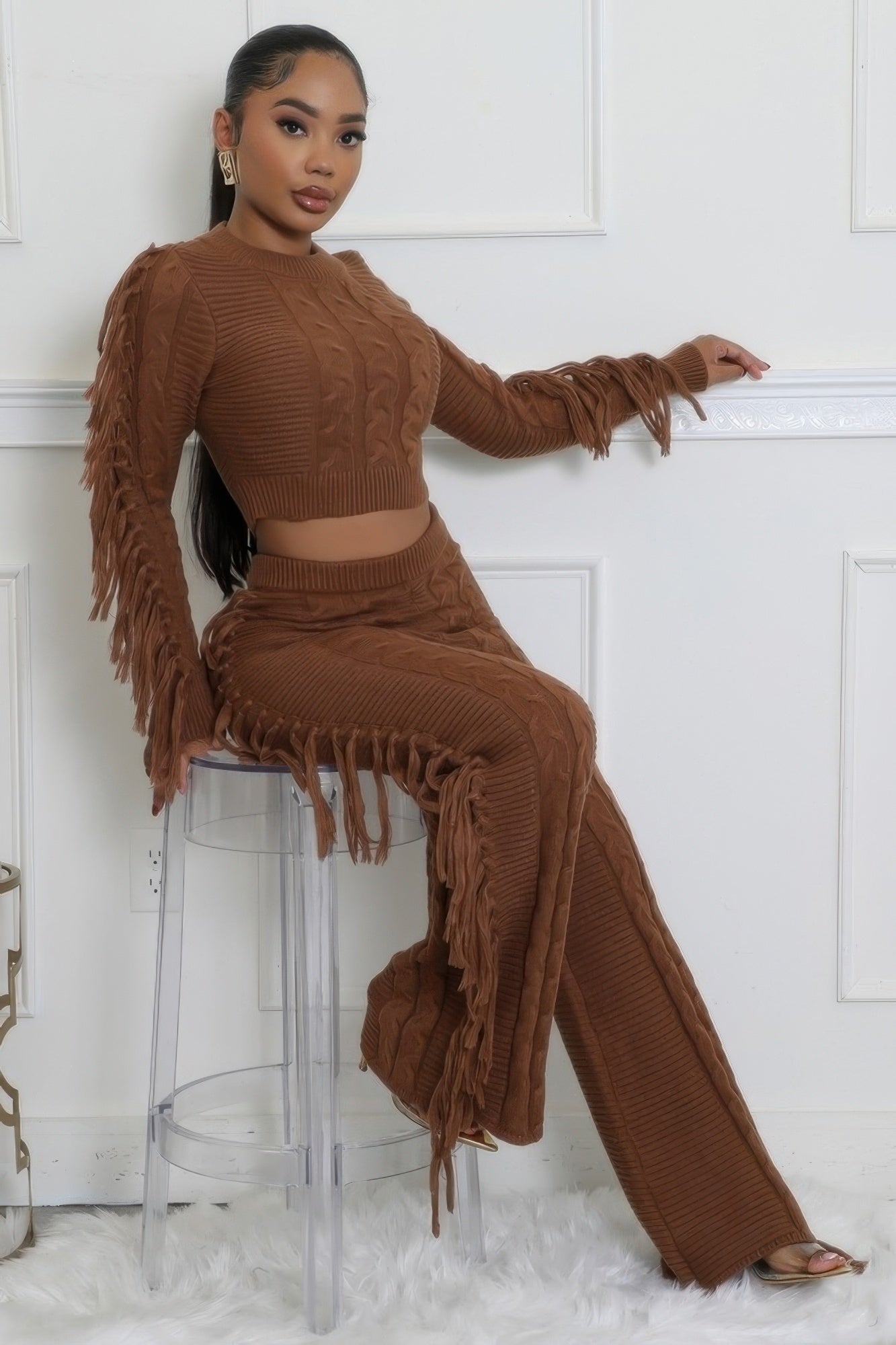 Knitted Stretch Pant Set - Flip Flop Dynasty