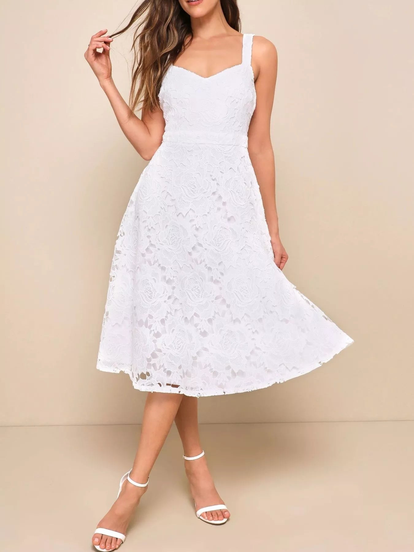 Lace A - Line Midi Dress - Flip Flop Dynasty