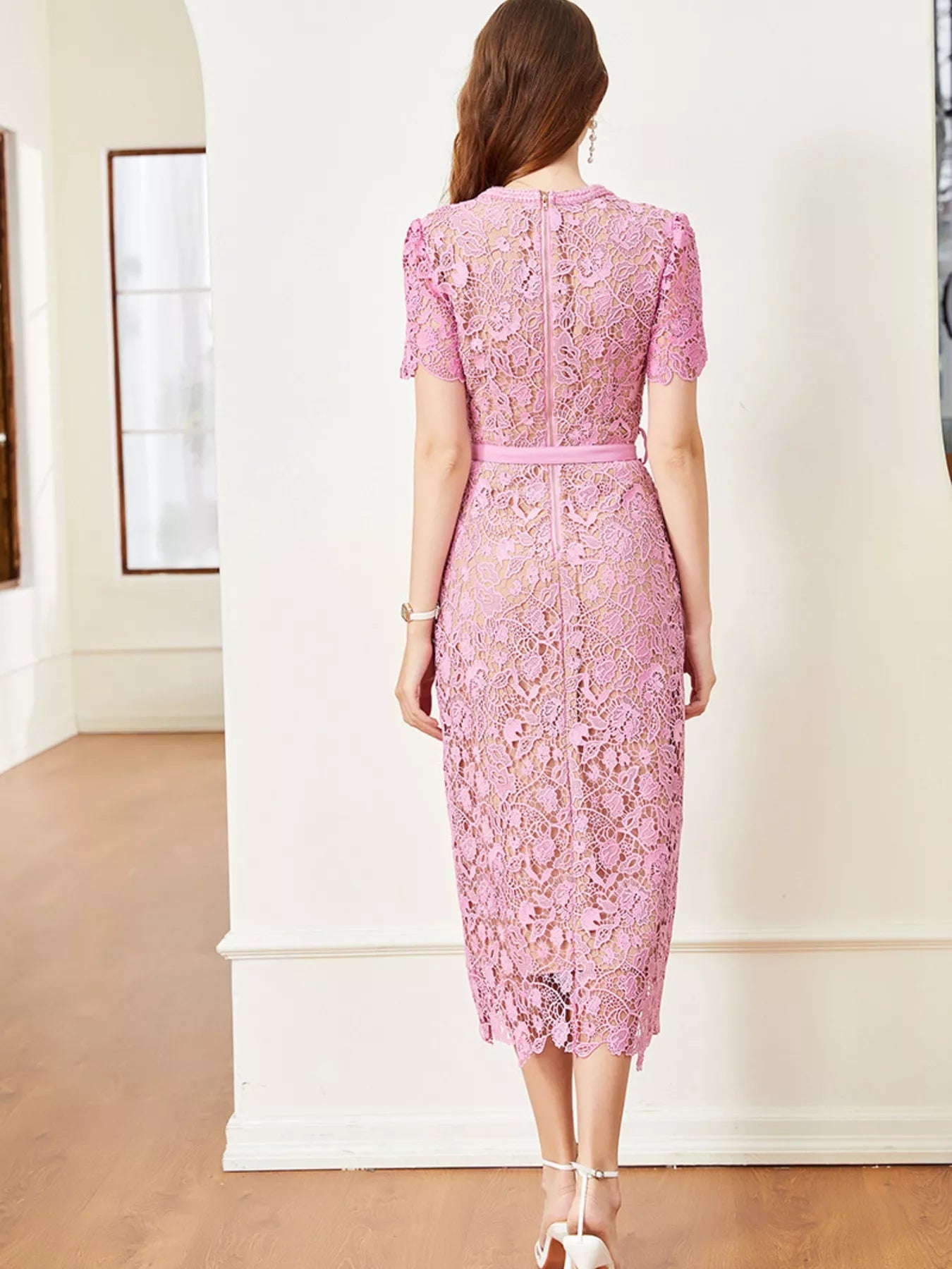 Lace Button-Up Midi Dress - Flip Flop Dynasty