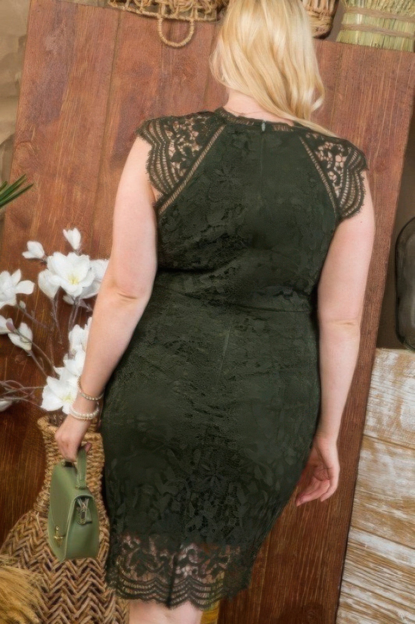 Lace Crochet Mini Raglan Dress With Zipper Back - Flip Flop Dynasty