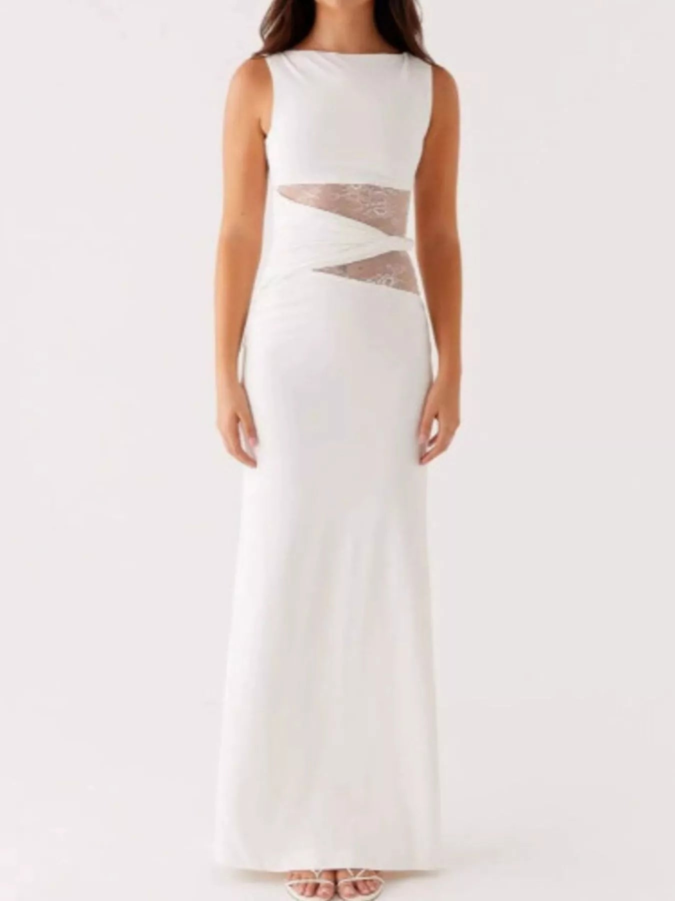 Lace Cutout Sleeveless Maxi Dress - Flip Flop Dynasty