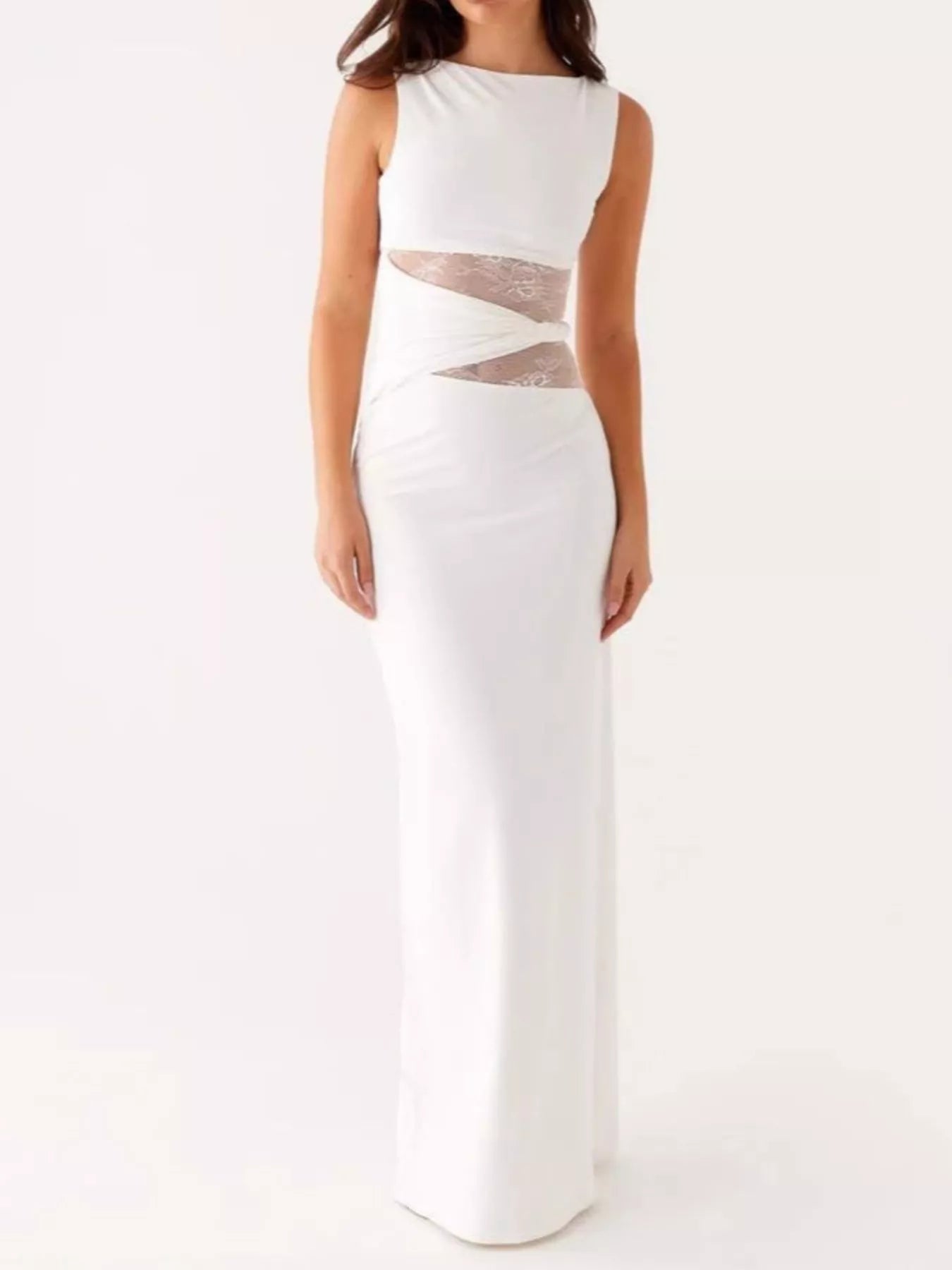 Lace Cutout Sleeveless Maxi Dress - Flip Flop Dynasty