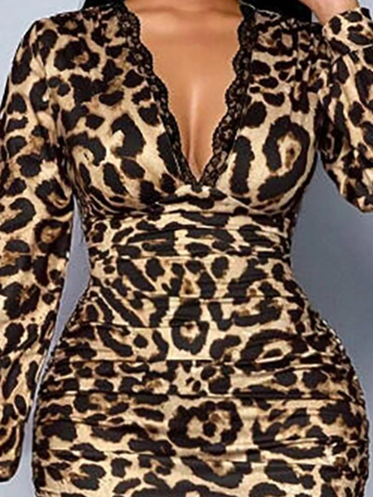 Lace Detail V-Neck Bodycon Midi Dress - Flip Flop Dynasty