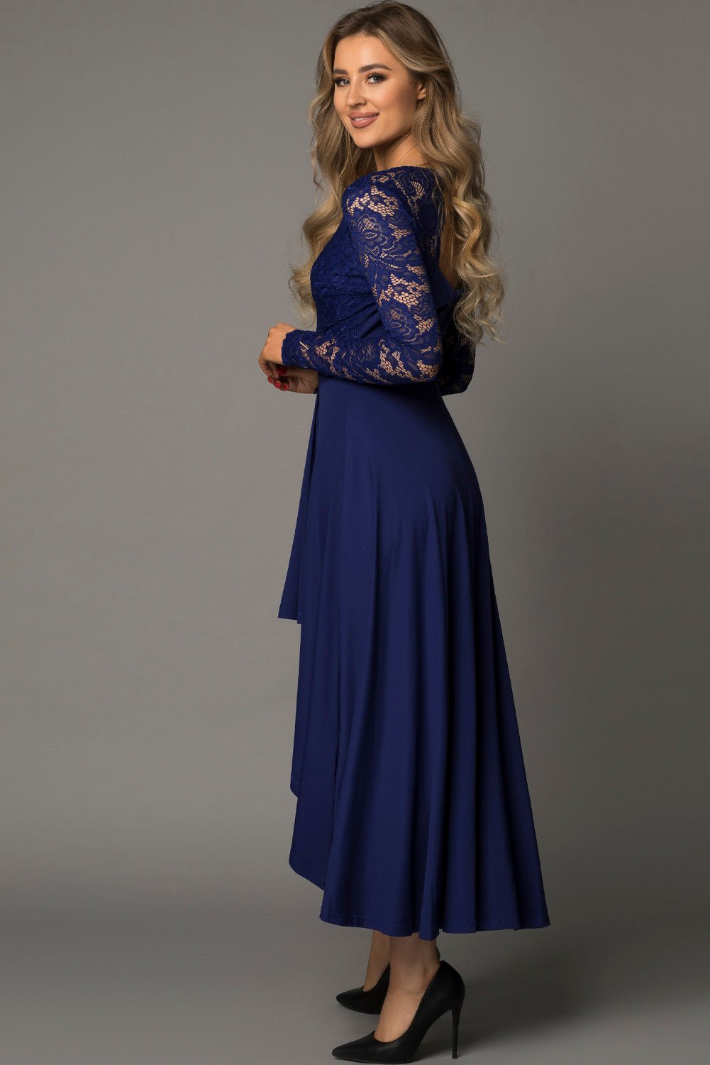 Lace High - Low V - Neck Dress - Flip Flop Dynasty