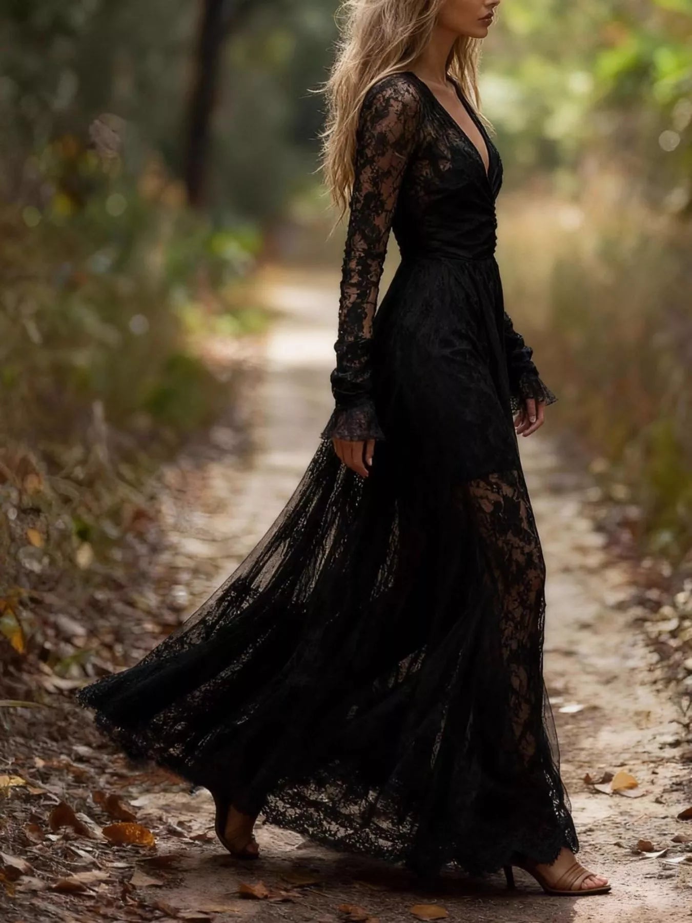 Lace Long Sleeve Maxi Dress - Flip Flop Dynasty