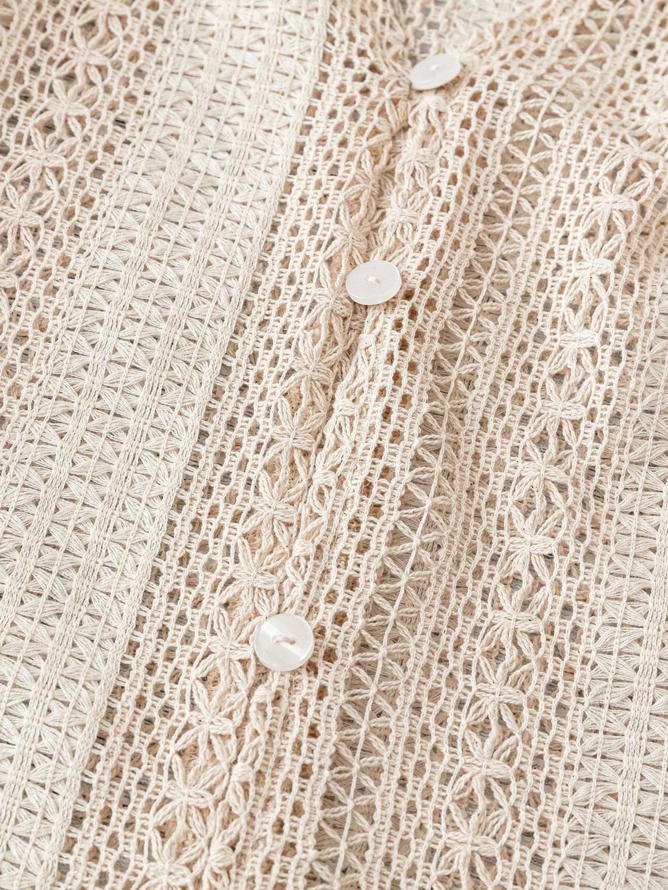 Lace Notched Long Sleeve Shirt - Flip Flop Dynasty